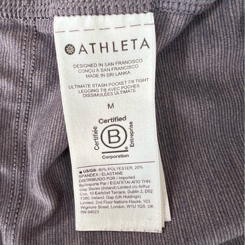 Athleta Ultimate Stash Pocket 7/8 Tight Leggings in Heather Grey/Navy, size M - Picture 7 of 11